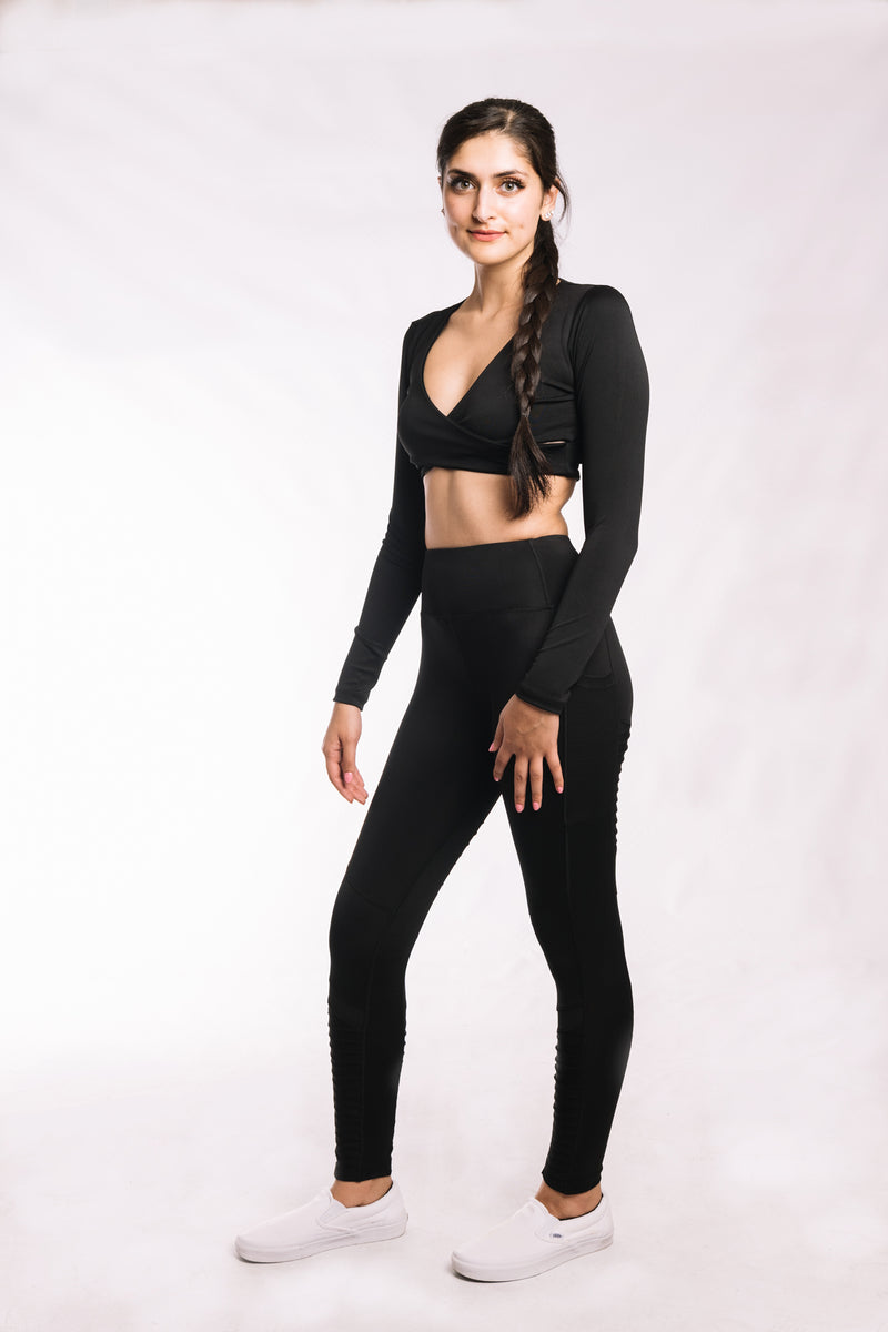 Raven Black Moto Leggings