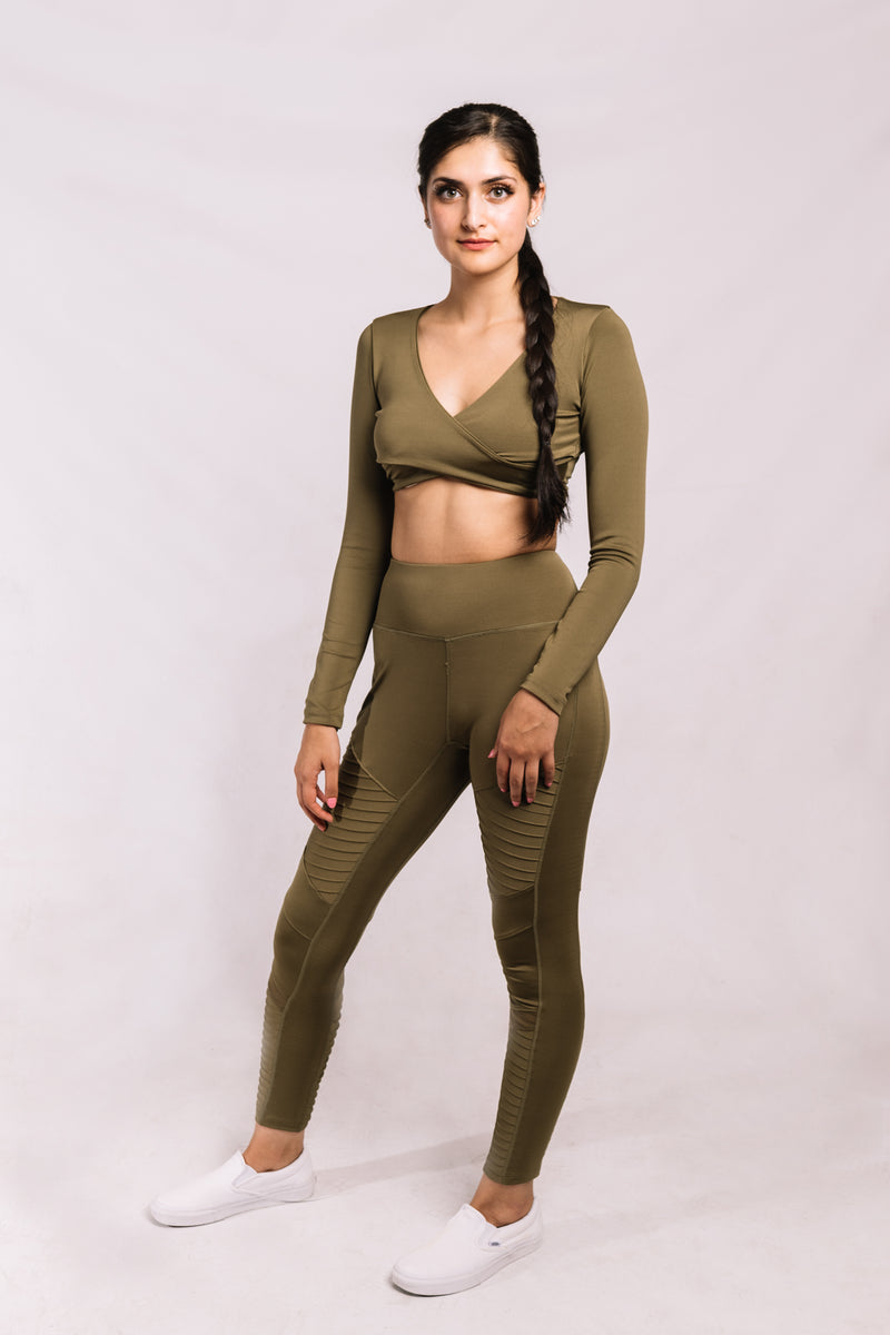 Olive Moto Leggings RebelSnow