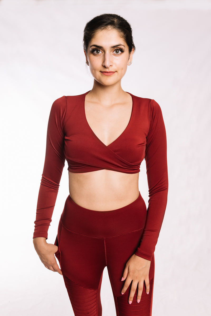 Wine Red Crisscross Top